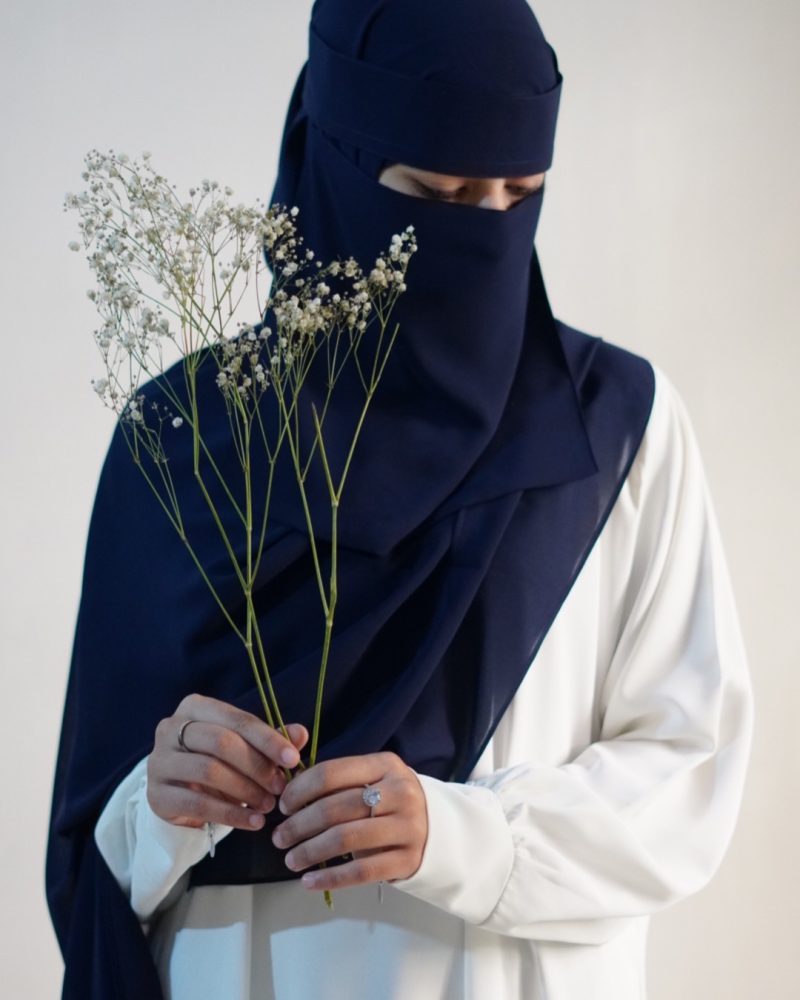 Saudi niqab set in premium Korean chiffon—lightweight, breathable, and effortlessly versatile to complement a wide range of modest outfits.